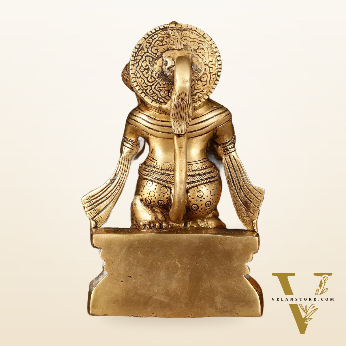Pure Brass Superfine Blessing Hanuman Idol - 8" Divine Sculpture