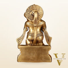 Pure Brass Superfine Blessing Hanuman Idol - 8" Divine Sculpture