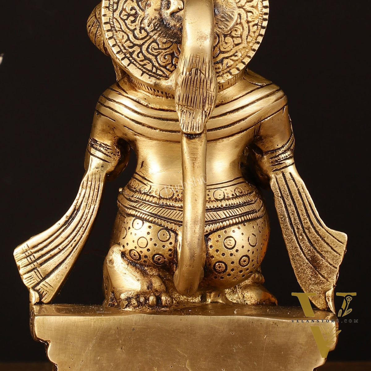 Pure Brass Superfine Blessing Hanuman Idol - 8" Divine Sculpture