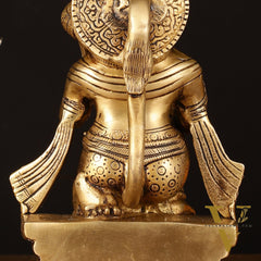 Pure Brass Superfine Blessing Hanuman Idol - 8" Divine Sculpture