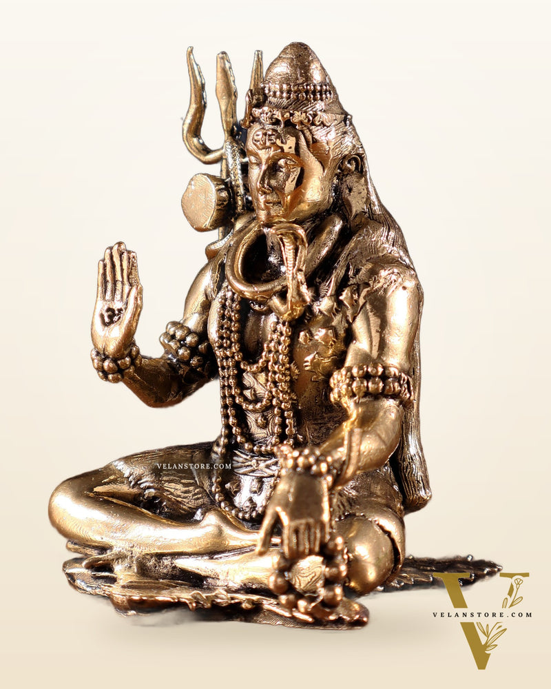 Pure Brass Superfine Blessing Lord Shiva Idol – 3"