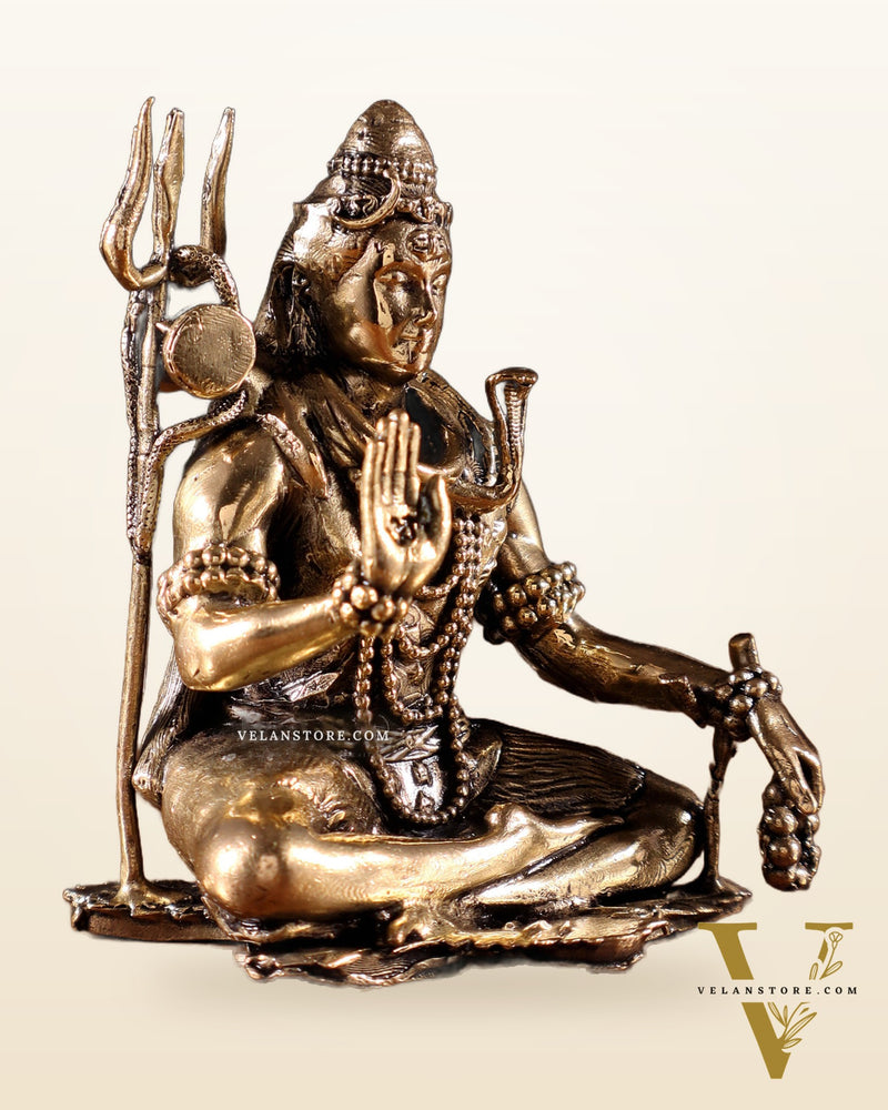 Pure Brass Superfine Blessing Lord Shiva Idol – 3"