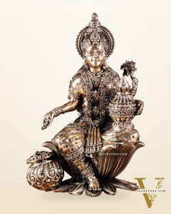 Pure Brass Superfine Dhan Lakshmi Idol – 10 Inch | Intricately Handcrafted