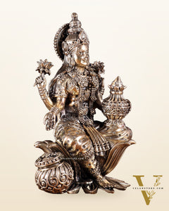 Pure Brass Superfine Dhan Lakshmi Idol – 10 Inch | Intricately Handcrafted