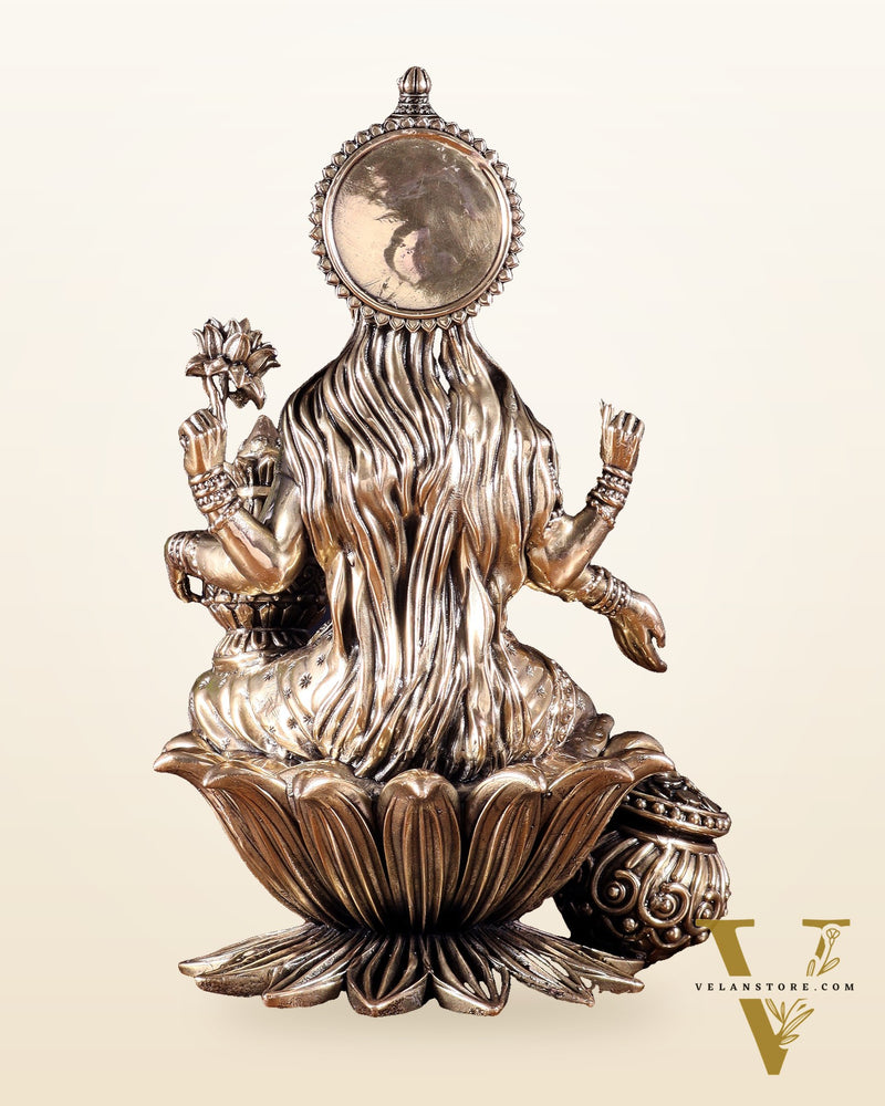 Pure Brass Superfine Dhan Lakshmi Idol – 10 Inch | Intricately Handcrafted