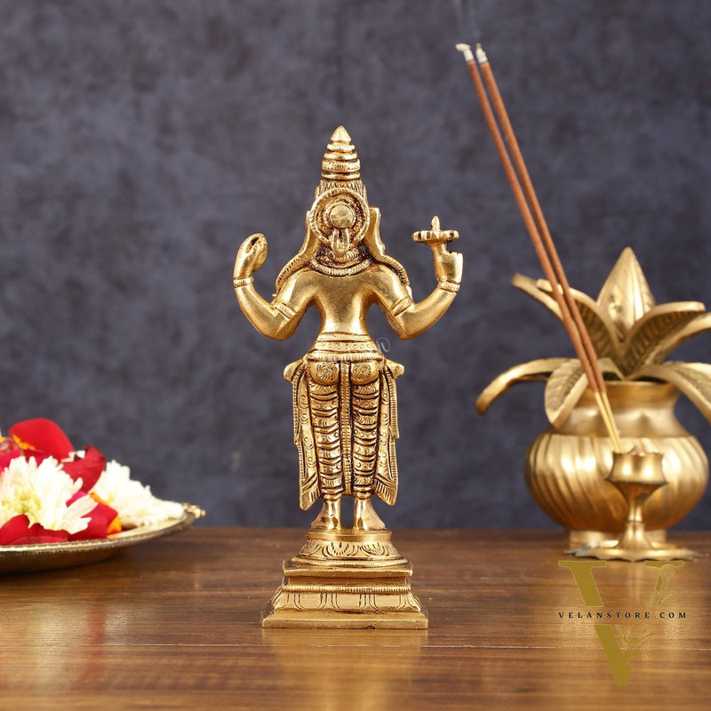 Pure Brass Superfine Dhanvantari Idol - 6.5" Height