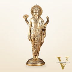 Pure Brass Superfine Dhanvantari Statue - 18" Height, 6 kg