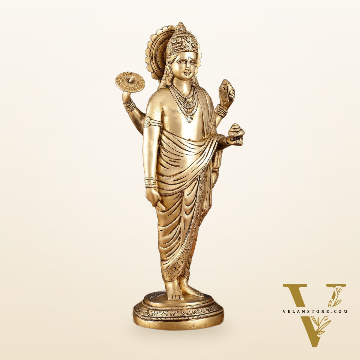 Pure Brass Superfine Dhanvantari Statue - 18" Height, 6 kg