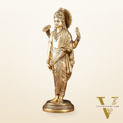 Pure Brass Superfine Dhanvantari Statue - 18" Height, 6 kg