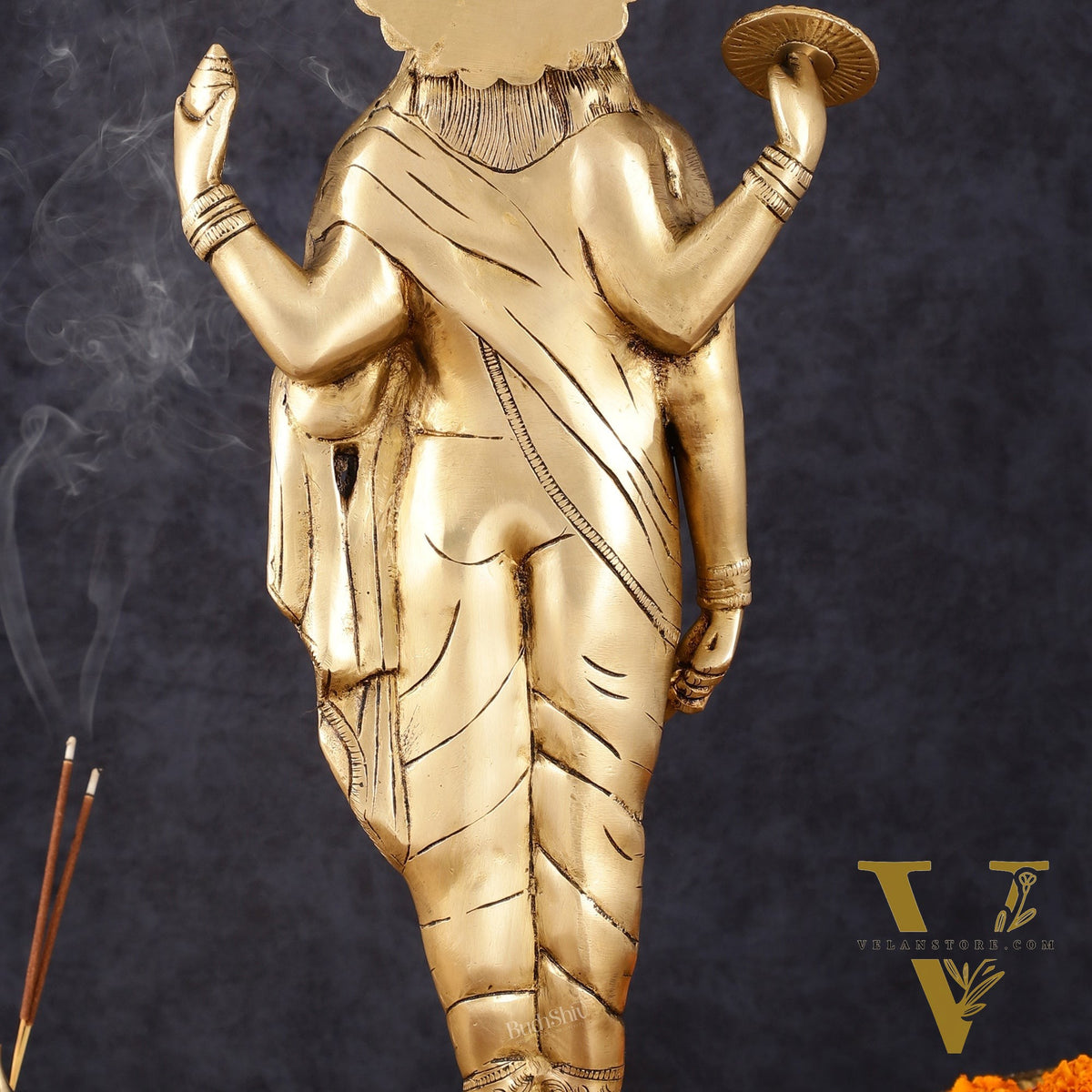 Pure Brass Superfine Dhanvantari Statue - 18" Height, 6 kg