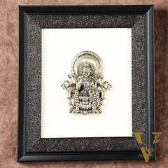Pure Brass Superfine Ganesh Lakshmi Hanging on Wooden Frame - 9.5 Inch