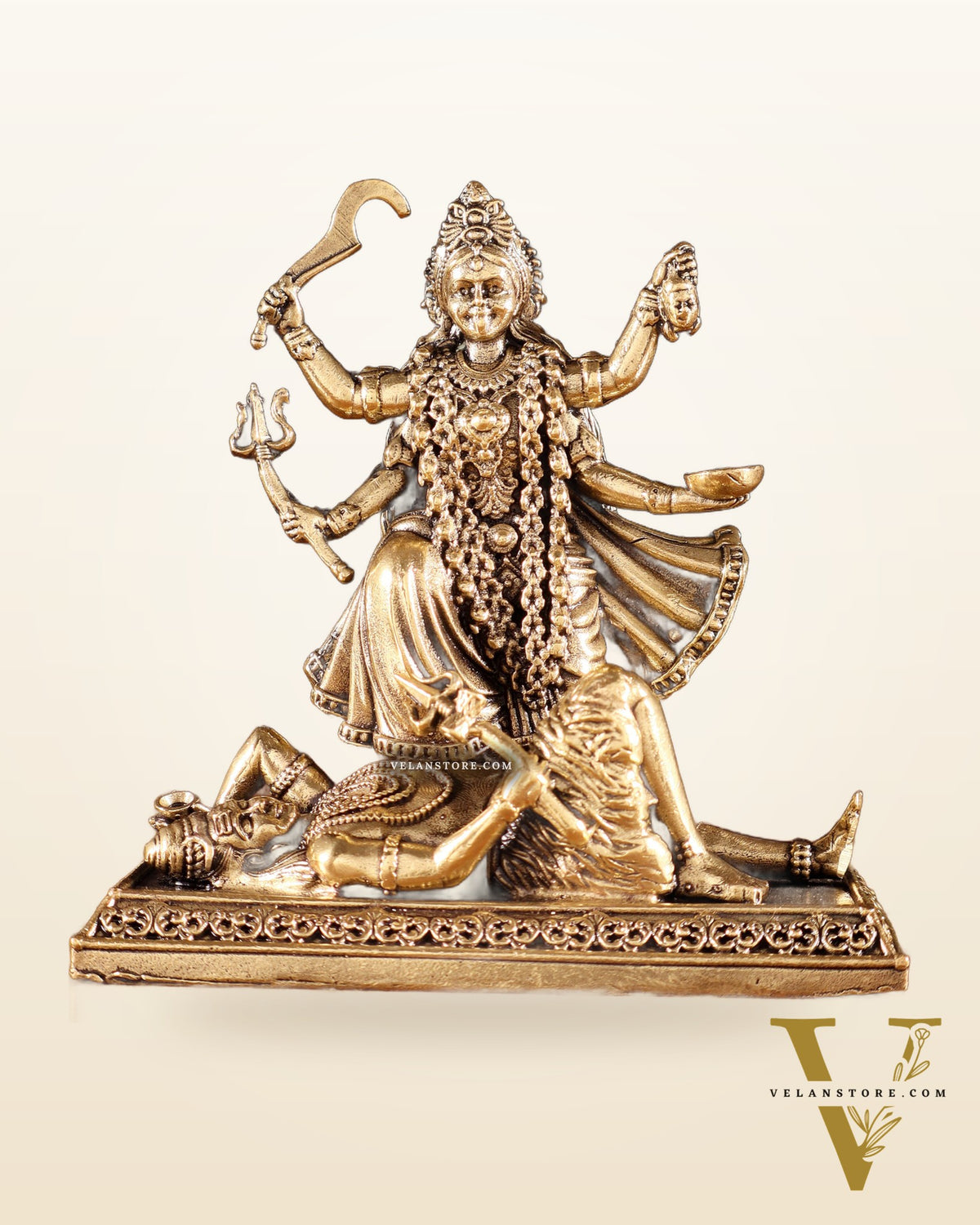 Pure Brass Superfine Goddess Kali Idol – 4"