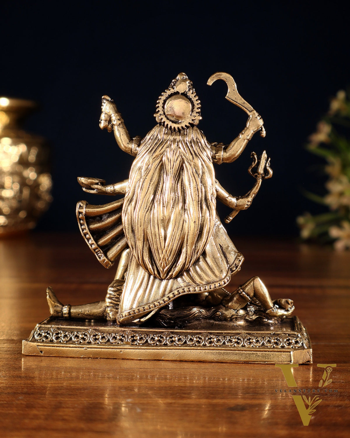 Pure Brass Superfine Goddess Kali Idol – 4"