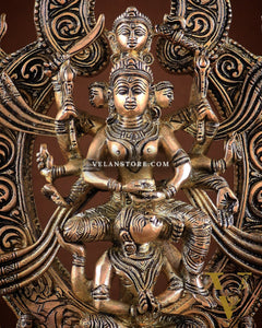 Pure Brass Superfine Goddess Kamakhya Devi Statue 12"