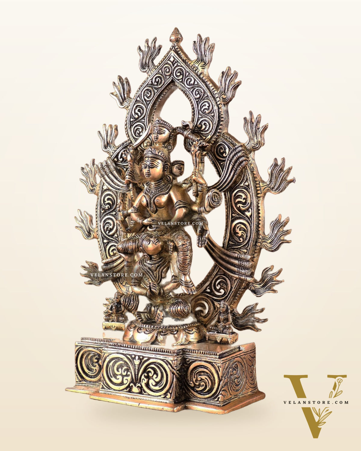 Pure Brass Superfine Goddess Kamakhya Devi Statue 12"