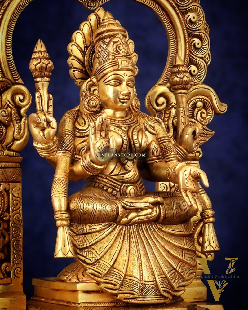 Pure Brass Superfine Goddess Padmavathi Lakshmi Statue with Thiruvarchi - 18"