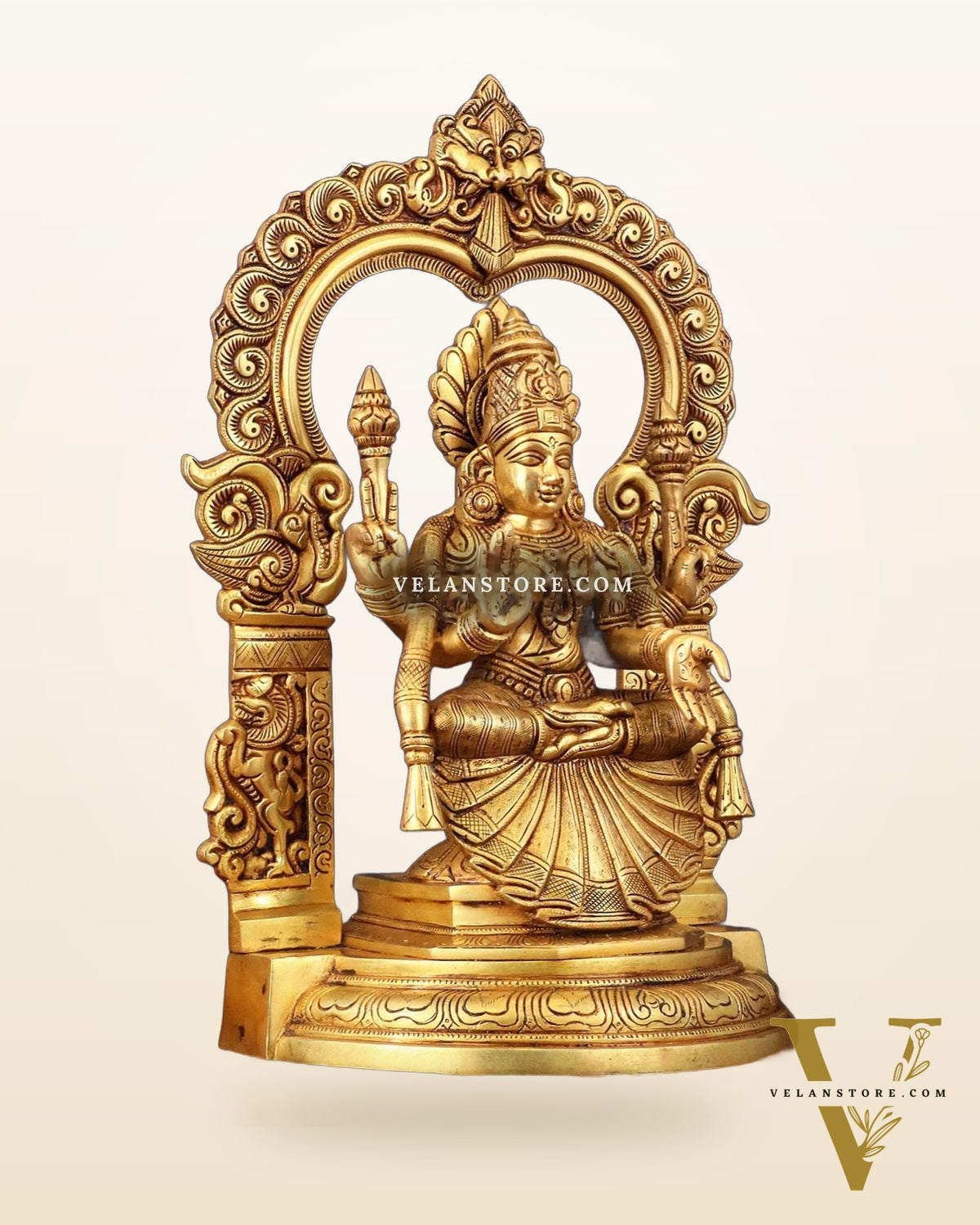 Pure Brass Superfine Goddess Padmavathi Lakshmi Statue with Thiruvarchi - 18"
