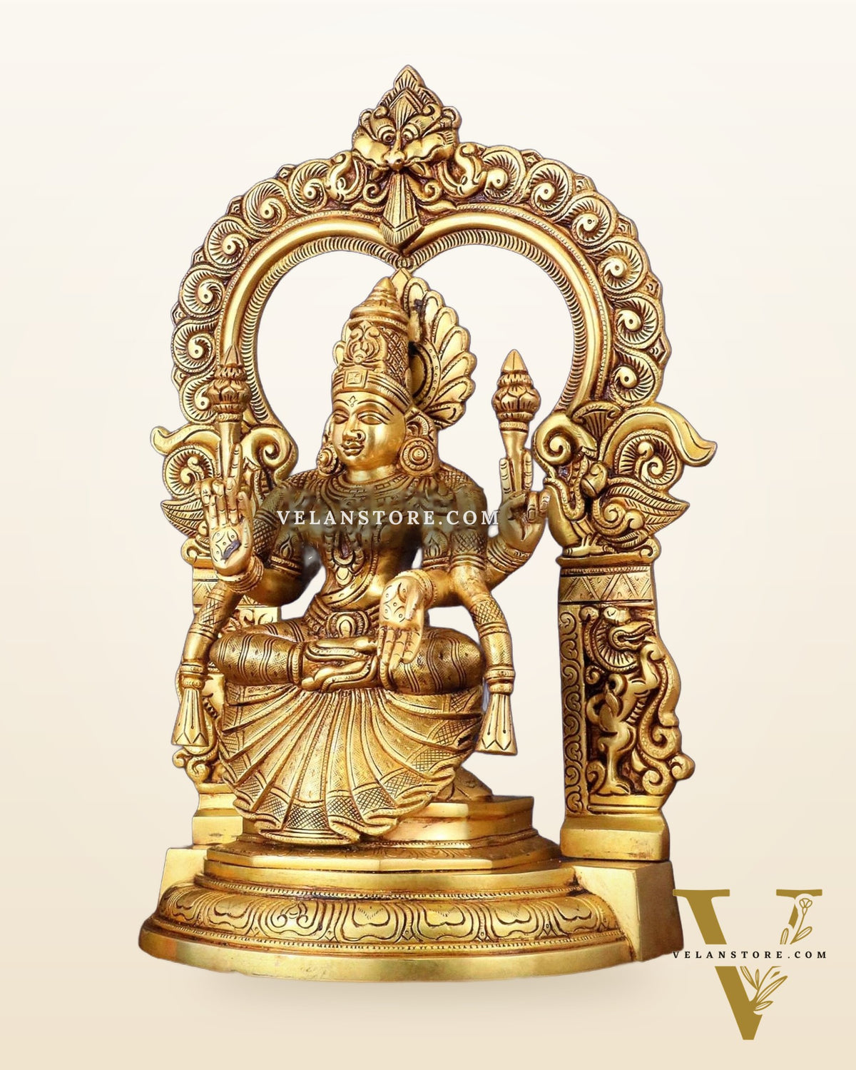 Pure Brass Superfine Goddess Padmavathi Lakshmi Statue with Thiruvarchi - 18"