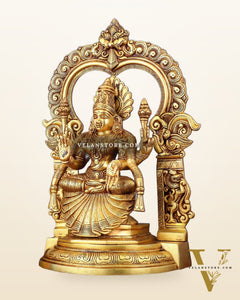 Pure Brass Superfine Goddess Padmavathi Lakshmi Statue with Thiruvarchi - 18"