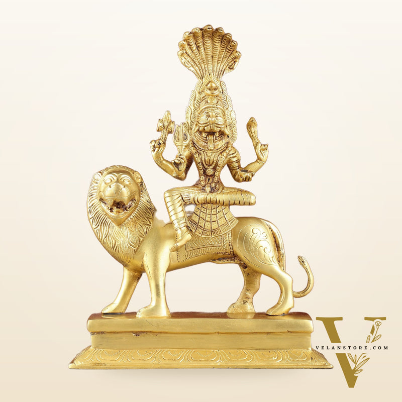 Pure Brass Superfine Goddess Pratyangira Devi Statue - 14"
