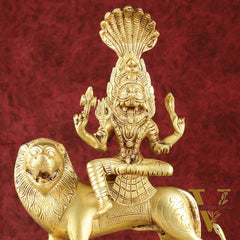 Pure Brass Superfine Goddess Pratyangira Devi Statue - 14"