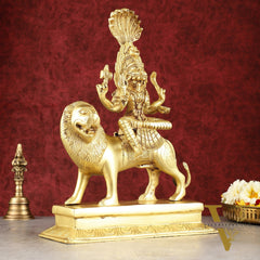 Pure Brass Superfine Goddess Pratyangira Devi Statue - 14"