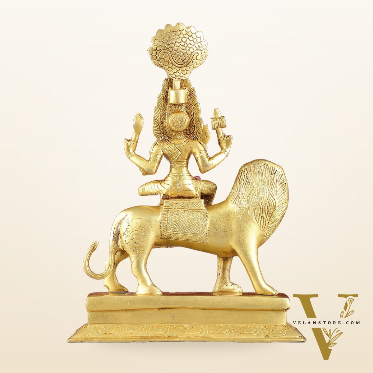 Pure Brass Superfine Goddess Pratyangira Devi Statue - 14"