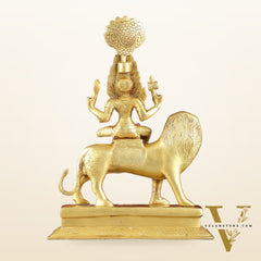 Pure Brass Superfine Goddess Pratyangira Devi Statue - 14"