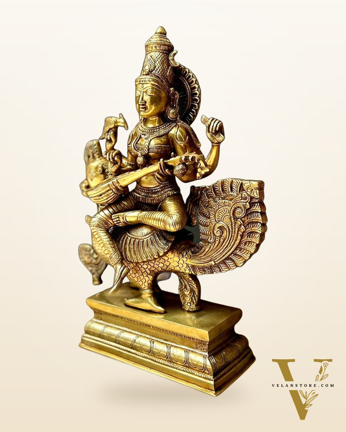 Pure Brass Superfine Goddess Saraswati Statue - 20" Height |