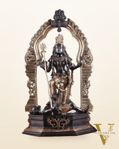 Pure Brass Superfine Handcrafted Goddess bhadra Kali Statue - 22" Black edition