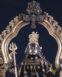 Pure Brass Superfine Handcrafted Goddess bhadra Kali Statue - 22" Black edition