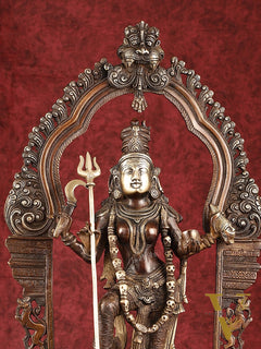Pure Brass Superfine Handcrafted Goddess bhadra Kali Statue - 22"
