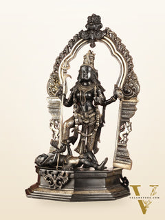 Pure Brass Superfine Handcrafted Goddess bhadra Kali Statue - 22" Black