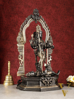 Pure Brass Superfine Handcrafted Goddess bhadra Kali Statue - 22" Black
