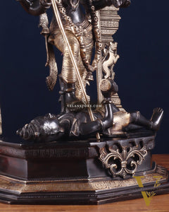 Pure Brass Superfine Handcrafted Goddess bhadra Kali Statue - 22" Black edition