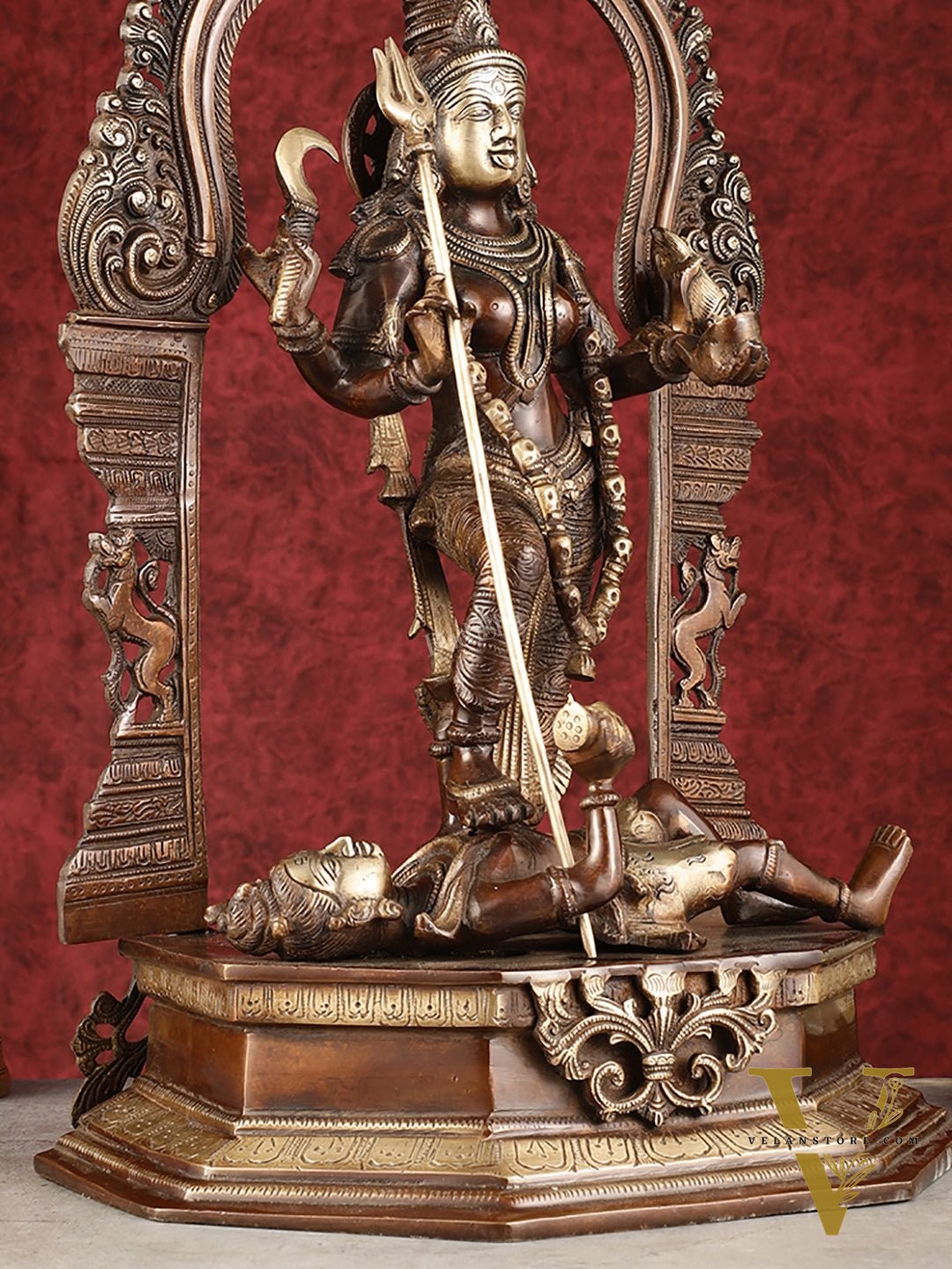 Pure Brass Superfine Handcrafted Goddess bhadra Kali Statue - 22"