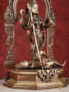 Pure Brass Superfine Handcrafted Goddess bhadra Kali Statue - 22"