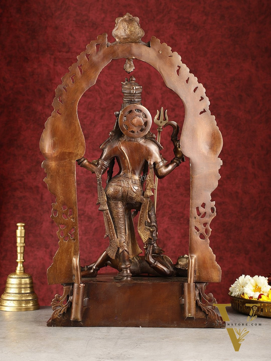 Pure Brass Superfine Handcrafted Goddess bhadra Kali Statue - 22"