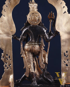 Pure Brass Superfine Handcrafted Goddess bhadra Kali Statue - 22" Black edition