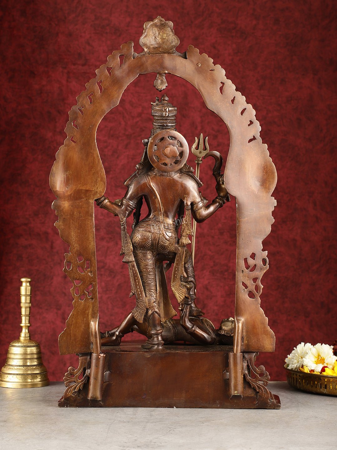Pure Brass Superfine Handcrafted Goddess bhadra Kali Statue - 22"