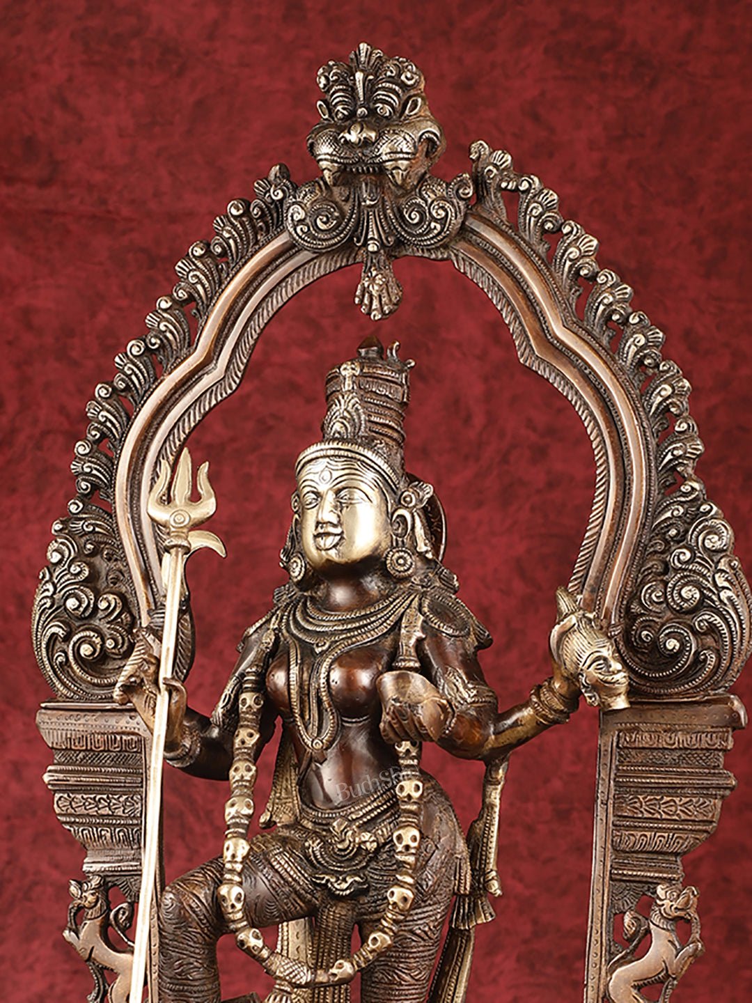 Pure Brass Superfine Handcrafted Goddess bhadra Kali Statue - 22"