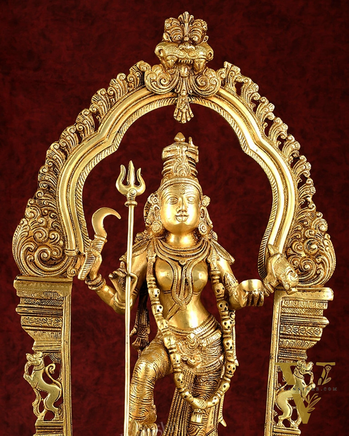 Pure Brass Superfine Handcrafted Goddess Kali Statue - 22" Golden hues