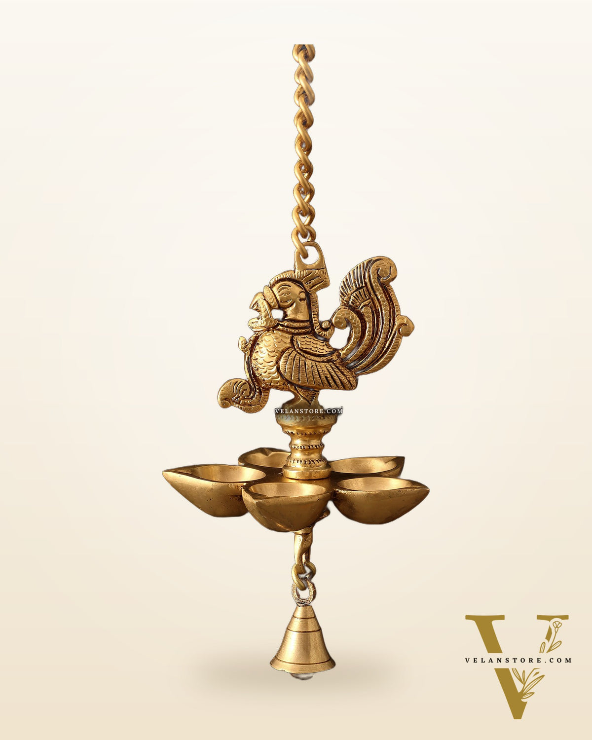 Pure Brass Superfine Hanging Annam Pakshi Diya 22"