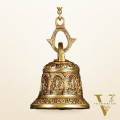 Pure Brass Superfine Heavy hanging Temple Bell with Ganesha Carvings