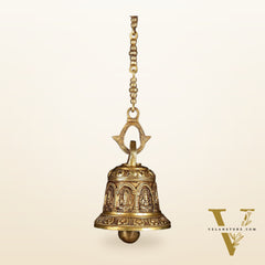 Pure Brass Superfine Heavy hanging Temple Bell with Ganesha Carvings