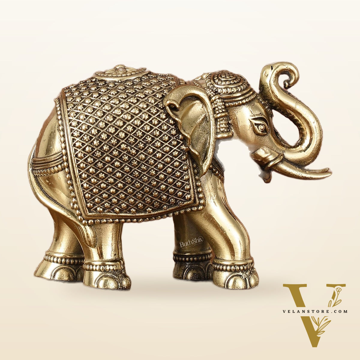 Pure Brass Superfine Intricate Elephant Showpiece - 4"