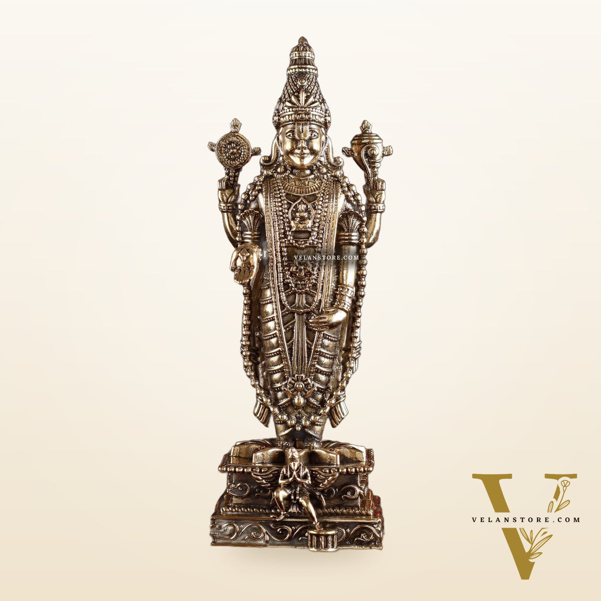 Pure Brass Superfine Intricate Tirupati Balaji Idol – 6"