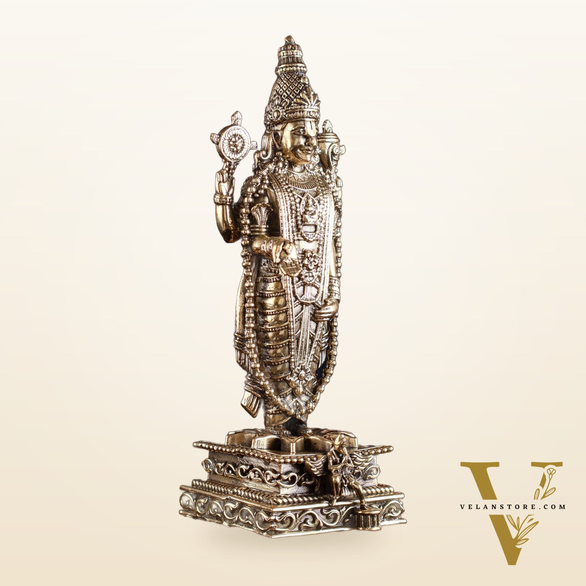 Pure Brass Superfine Intricate Tirupati Balaji Idol – 6"