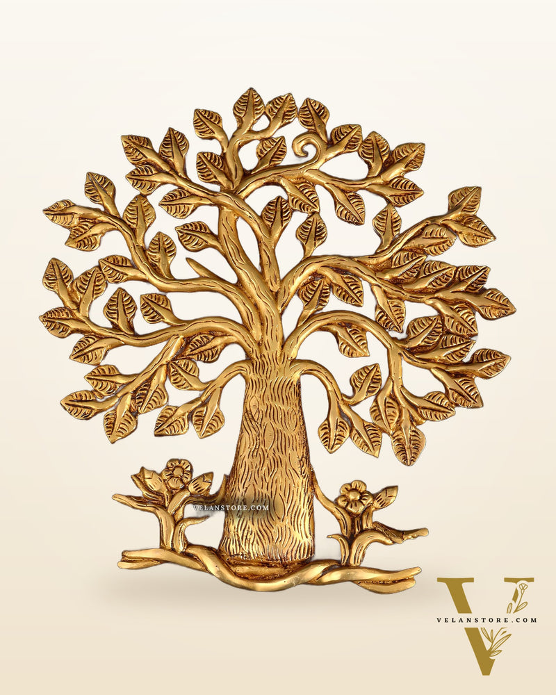 Pure Brass Superfine Kalpavriksha Tree Wall Hanging 10.5"