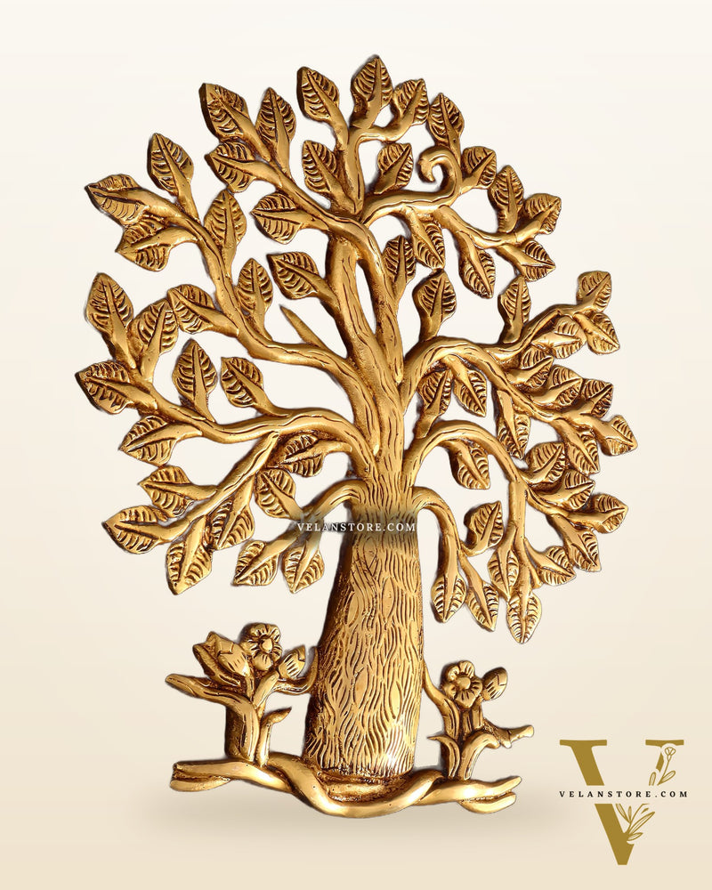 Pure Brass Superfine Kalpavriksha Tree Wall Hanging 10.5"